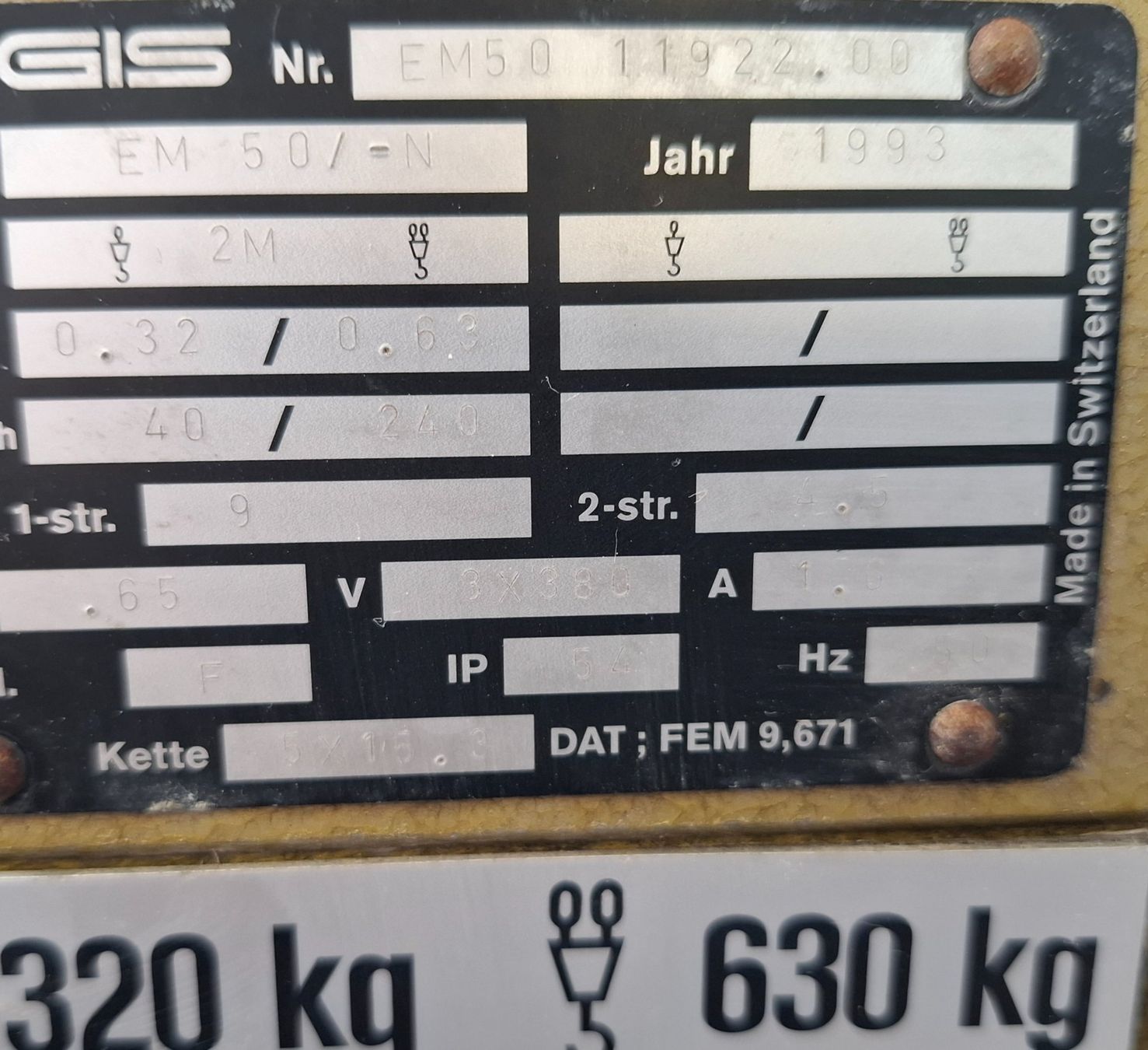 Mehrzweckzüge: Gis 320/630 Kg – Gebraucht aus Würenlingen von Kautier 1
