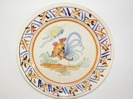 Teller - Wanddeko der ital. Keramikwerkstatt Gaetano - Hahn