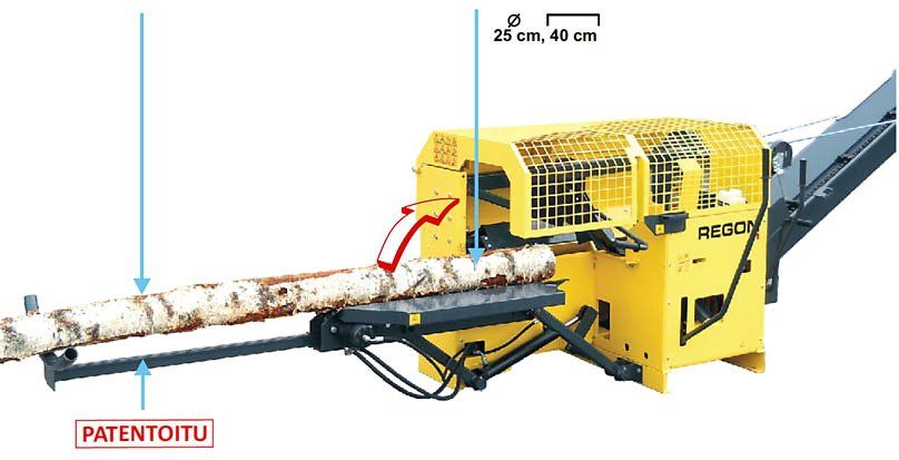 Tutte le macchine: Regon R1 Sägespaltautomat mit Stammheber – Usato da Uznach venduto da FirewoodTECH 3