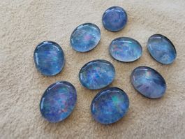 9 Stk. Opal Triplette oval