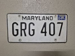 US-Kontrollschild Maryland