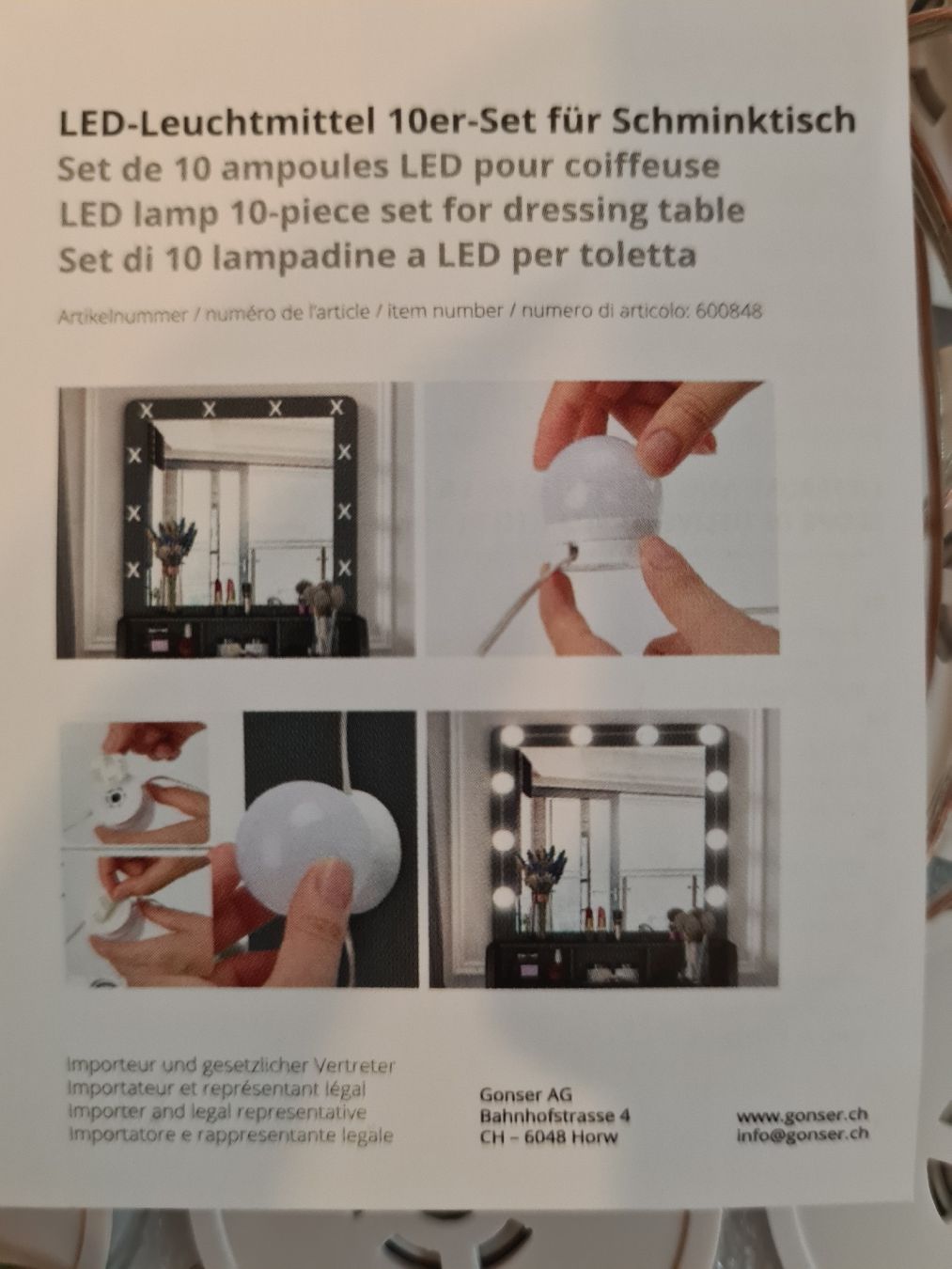 Tavoli da trucco: LED Leuchtmittel 10er-Set Schminktisch – Nuovo e nell'imballaggio originale da Niederglatt ZH venduto da Conucci