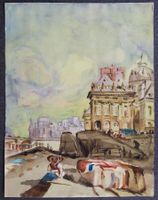 Bild Gemälde Aquarell: Institut de France, Paris, um 1950