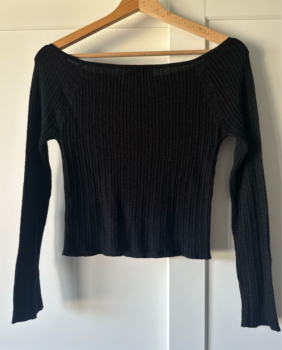 Pull&Bear Camicette: Woman blouse Pull&Bear black with silver reflects – Usato da Zürich venduto da man_x9fj 1