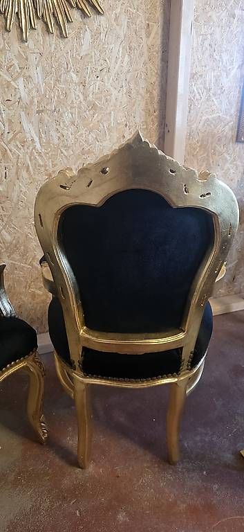 Poltrone: 2 Schwarz Gold, Barock Sessel, Samt – Usato da Kaufdorf venduto da Nati-Nati 4