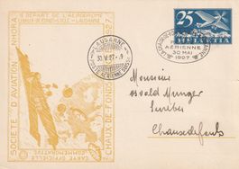 Flugpost Karte-La Chaux de Fonds -Lausanne-1927