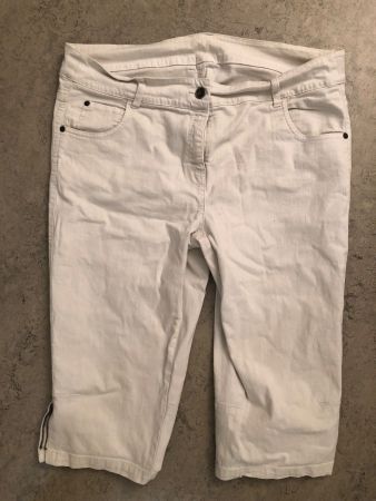48 Capri Jeans Hose weiss ¾ Dreiviertel