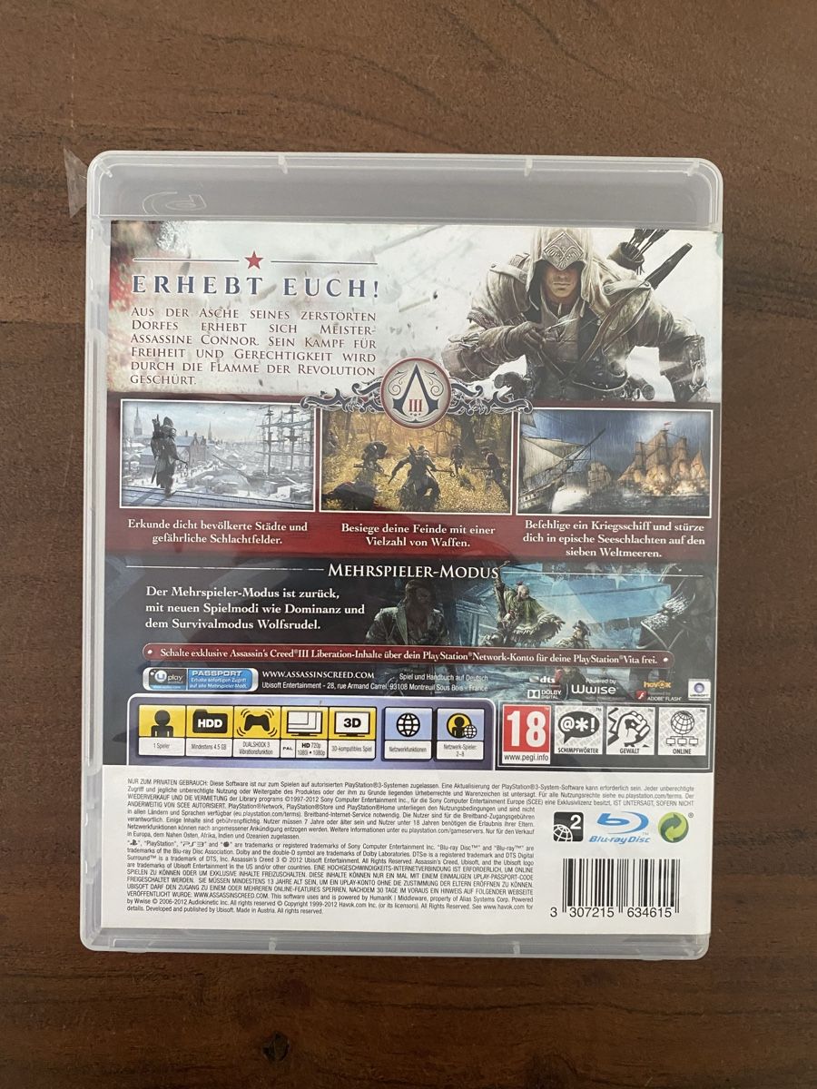 Sony Giochi: Assassin's Creed 3 für PS3 – Usato da Thunstetten venduto da Virus_33 2