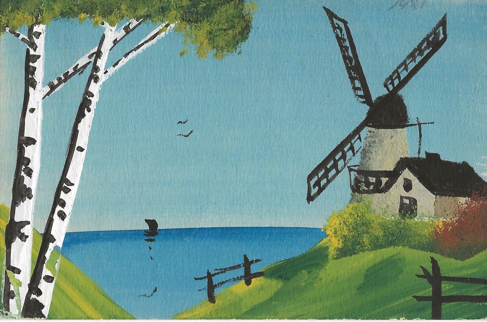 Cartoline postali: Windmühle - handgemalt - 1921 - RAR! – Usato da Frauenfeld venduto da Merk52