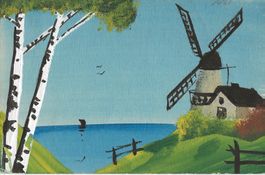 Windmühle - handgemalt - 1921 - RAR!