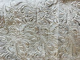 Silber Brokat Stoff 110 x 105cm plus Reststück