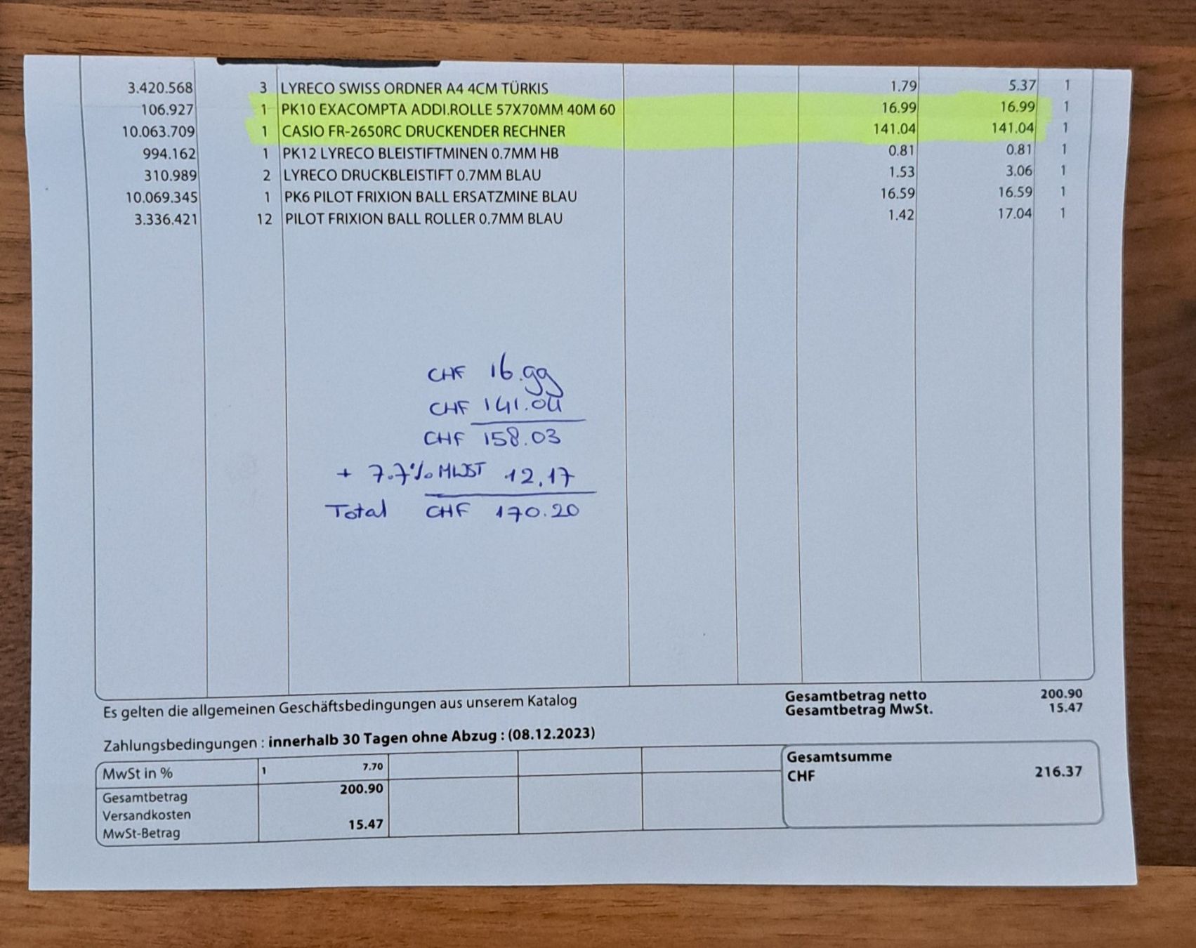 Casio Calcolatrici tascabili: CASIO FR-2650RC Druckrechner mit Papierrollen – Usato da Horw venduto da Himbi5 3