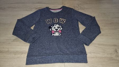 KANZ Mädchenpullover Gr. 128 Dalmatiner Wow kuschelig süss