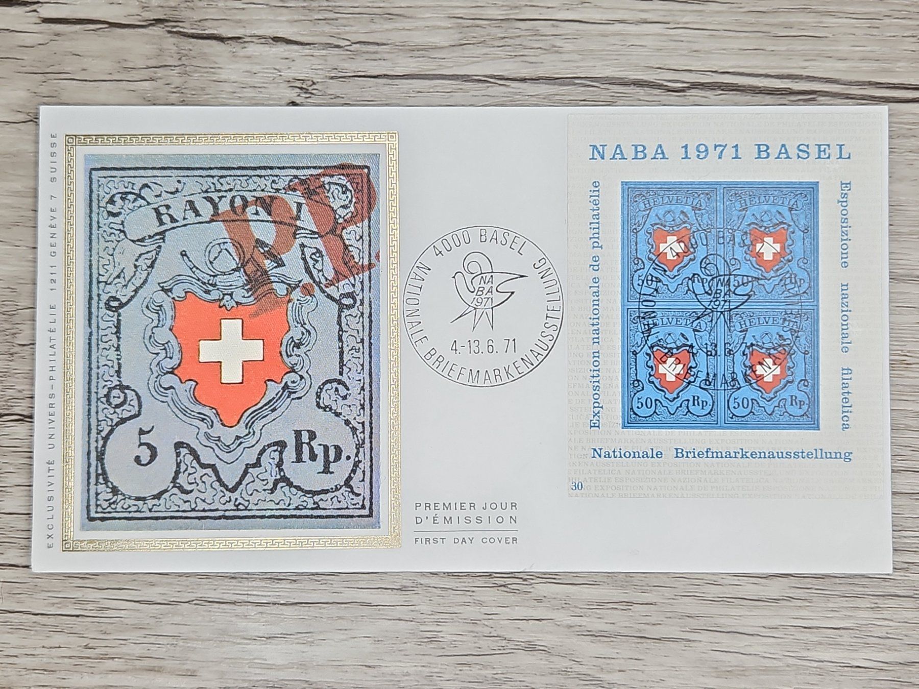 Tutti i francobolli: CL03 Enveloppe + Timbre Suisse 1971 – Usato da Cousset venduto da Patrick_Collections