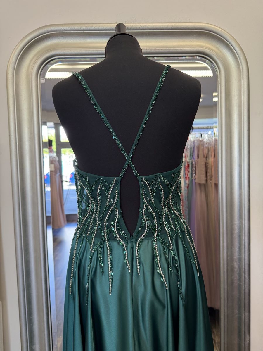 Vestiti: Abendkleid dunkelgrün mit Perlen Grösse 38 – Nuovo e nell'imballaggio originale da Schlatt ZH venduto da xhesiesi 4