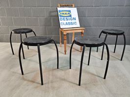 4 Vintage Ikea Förby Stool Vinka Maria, Stapelhocker Fritiof
