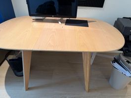 Table a manger bois, rallonge integree