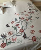 Bettanzug für Doppelbett   -    mit aufgestickten Vögeln
