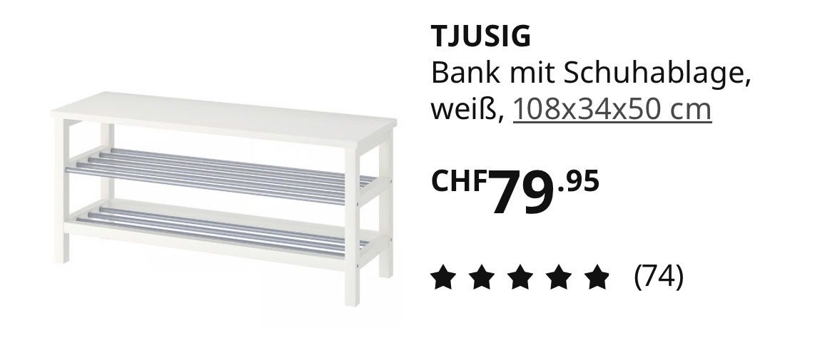 Ikea Bancs: IKEA TJUSIG: Bank mit Schuhgestell – D'occasion à Konolfingen par west-coast 1
