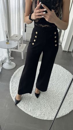 BLACK WIDE-LEG TROUSERS H&M NEW WITHOUT PRICE TAG
