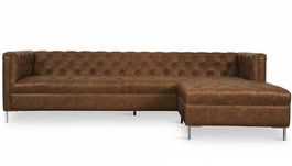 Braune Eckcouch im Western Stil - Ecksofa Polster Garnitur
