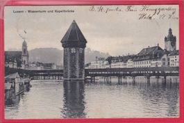 LUZERN, WASSERTURM UND KAPELLBRÜCKE, 11.2.1909