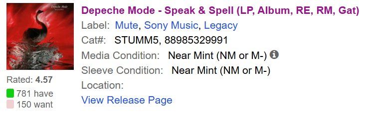 Dischi in vinile: Depeche Mode - Speak & Spell (LP, Near Mint) – Usato da Fribourg venduto da gab_8d8p 1