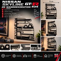 Nissan Skyline GT-R R34 Wanddekoration – 15 cm