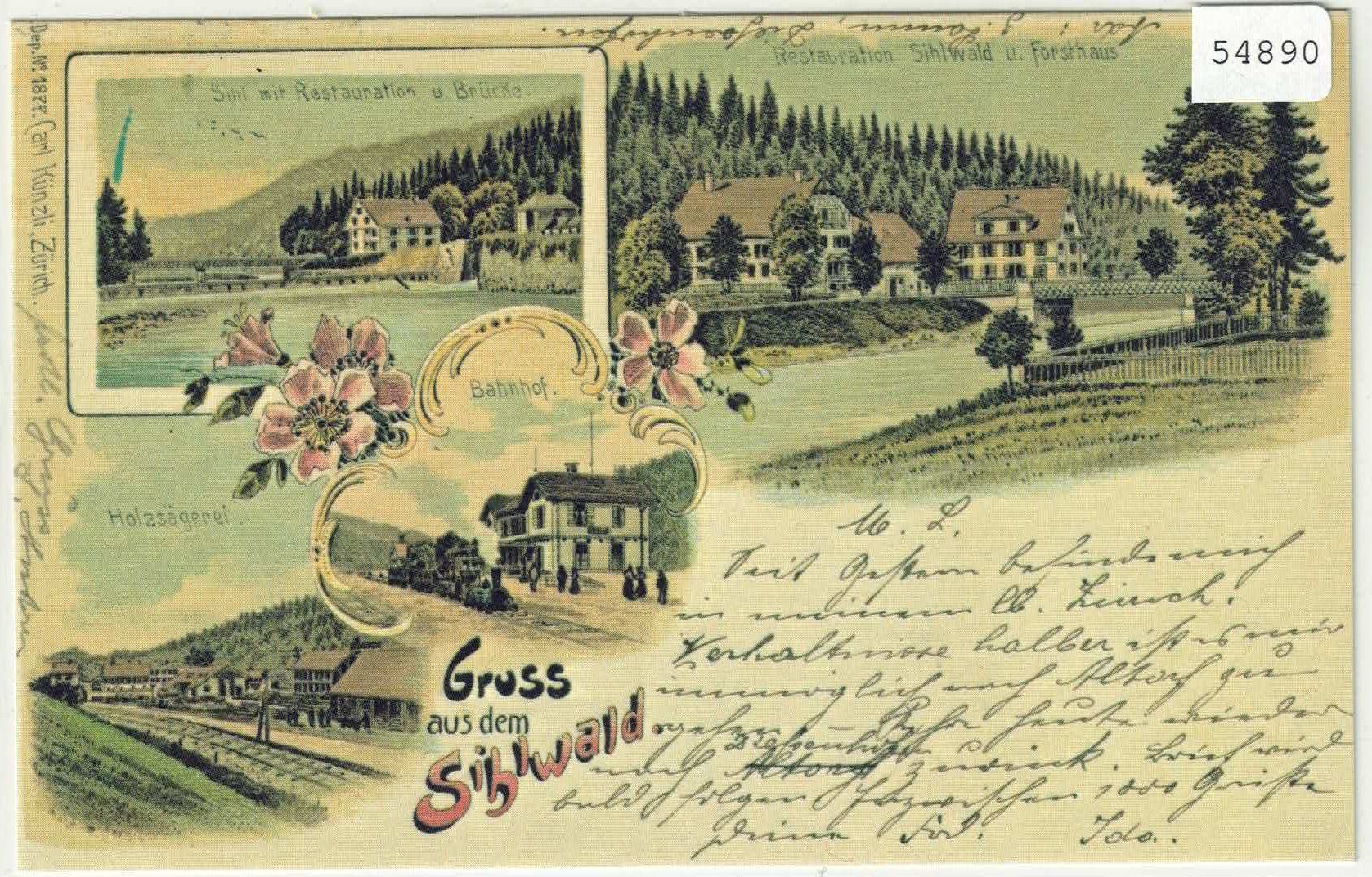 Cartoline postali: Gruss aus dem Sihlwald - Repro – Usato da Ettingen venduto da Kartenplanet