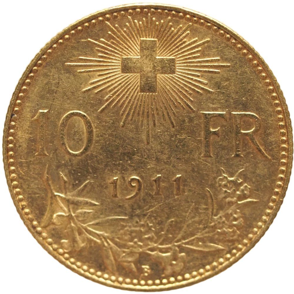 Alle Münzen: Schweiz 10 Franken Gold 1911 – Gebraucht aus Liestal von fibonaccis