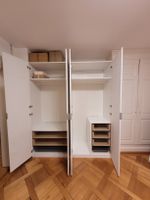 Kleiderschrank weiss 4-türig mit Inneneinrichtung