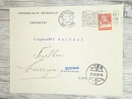 TR20 Enveloppe + Timbre Suisse 1929