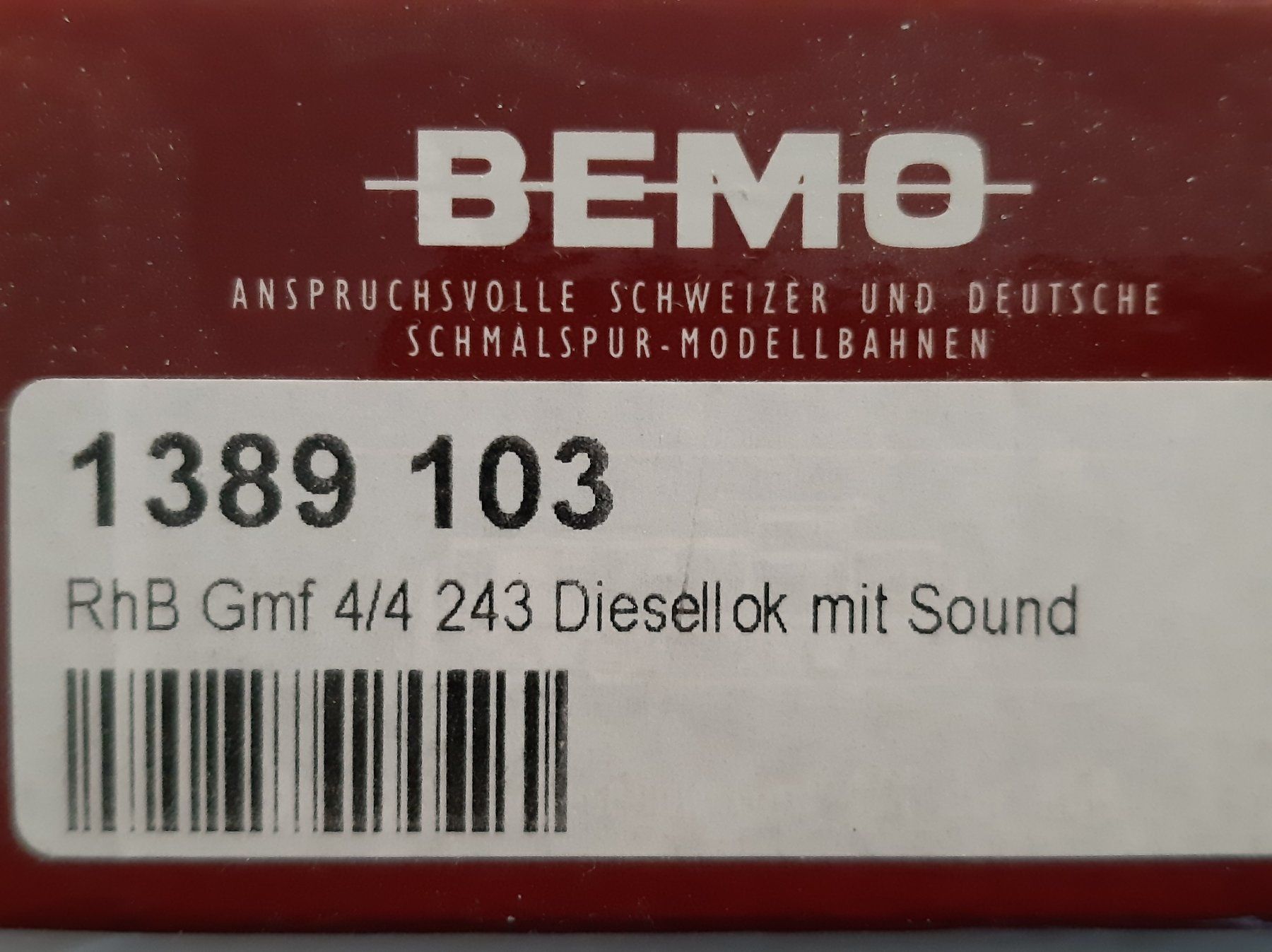 Bemo H0m 1389 103 RhB Gmf 4/4 243 Bahndienst-Diesellok Sound