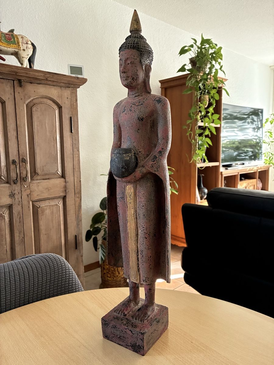 Sculture & Statue: Bouddha kmer du Cambodge en tek – Usato da St-Aubin-Sauges venduto da asianart 1