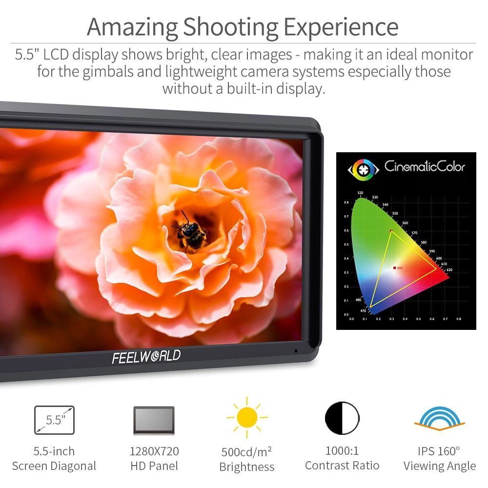 Monitor: Feelworld S55 4K Kamera-Feldmonitor – Nuovo e nell'imballaggio originale da Malans GR venduto da BUYBEST-Schweiz 2