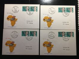 4x FDC Flugpost 1927 - 1977