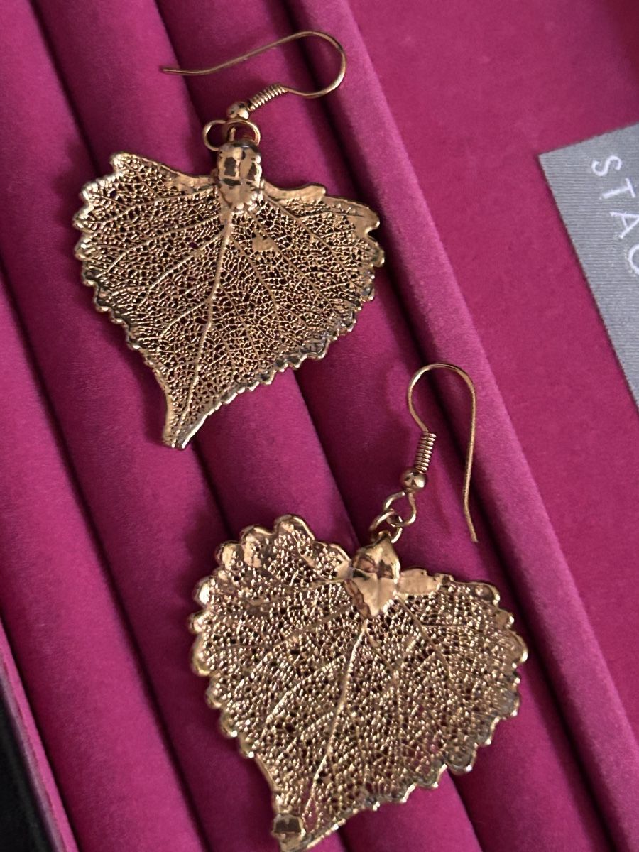 Boucles d'oreille: Leaf Earrings Gold Tone Copper  – Neuf (Voir description) à Biel/Bienne par zit_v5yc 2