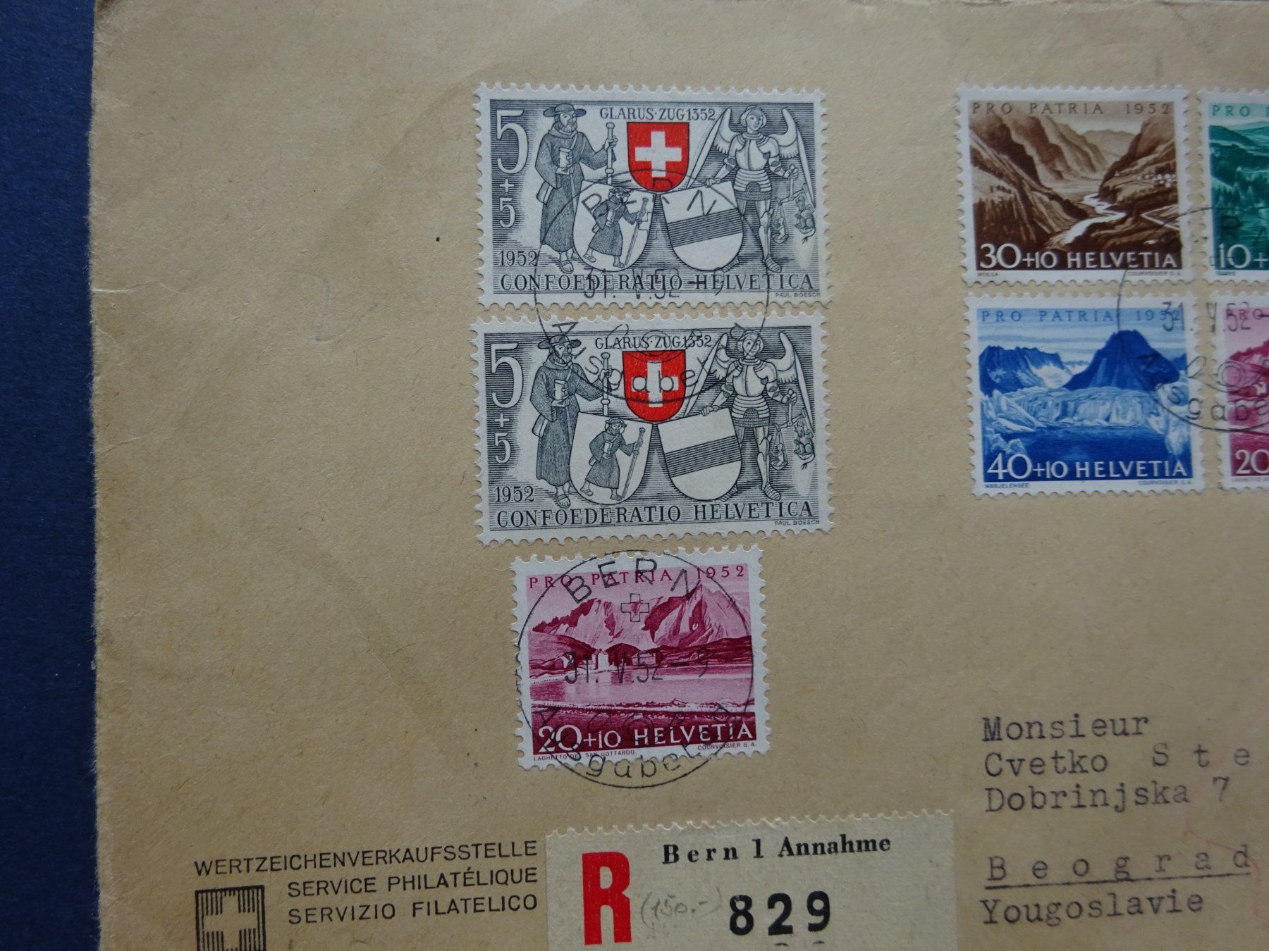 Tous les timbres: 1952 Pro Patria FDC BERN – D'occasion à Appenzell-Steinegg par adi1975 2