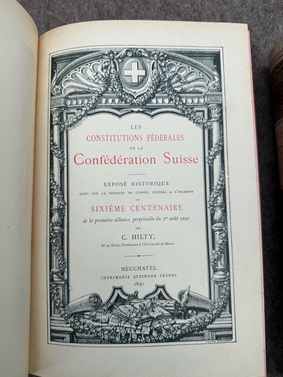 Libri: Les Origines / Constitutions Confédération Suisse 1891 – Usato da Fribourg venduto da Ardoffel 2