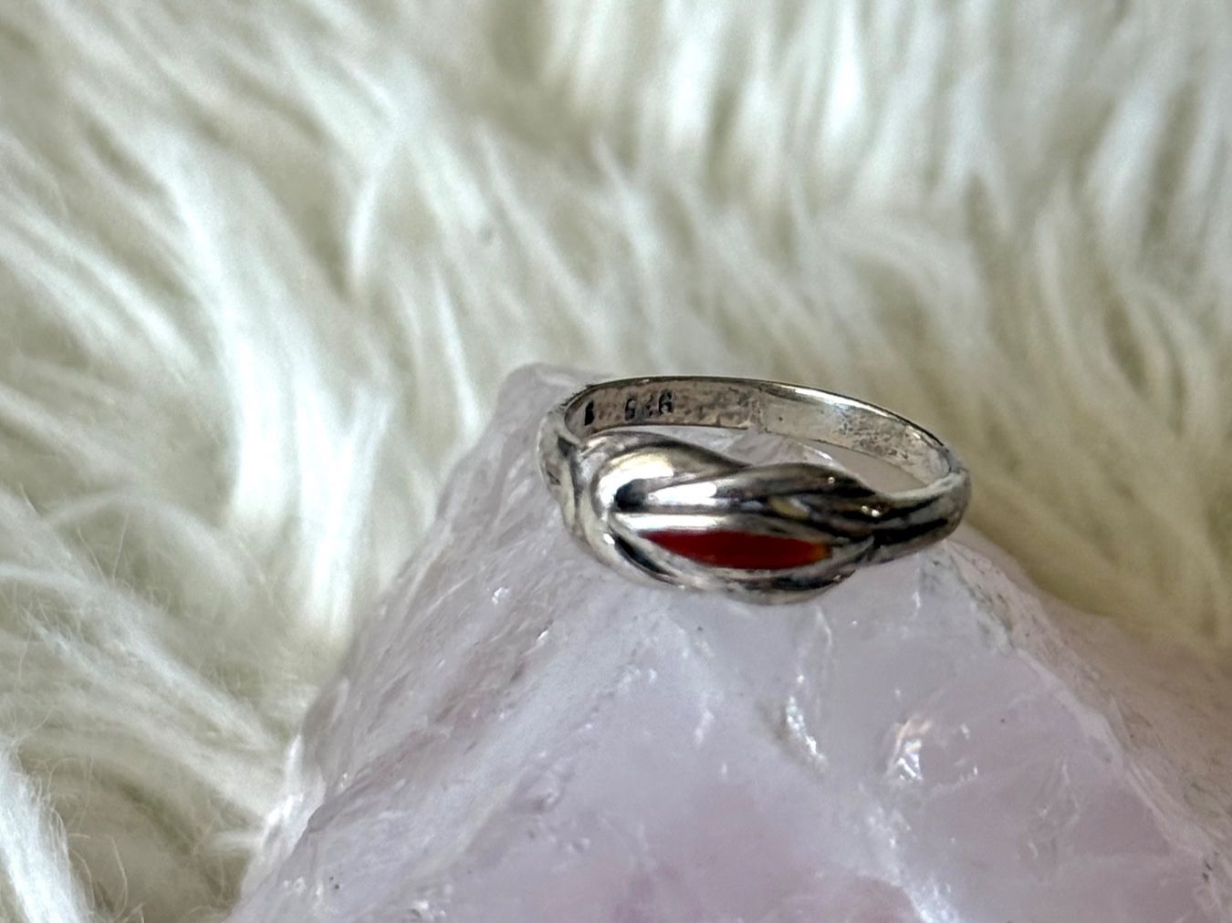 Anelli: Ring Silber 925 mit rotem Stein – Usato da Istighofen venduto da Ringparadies