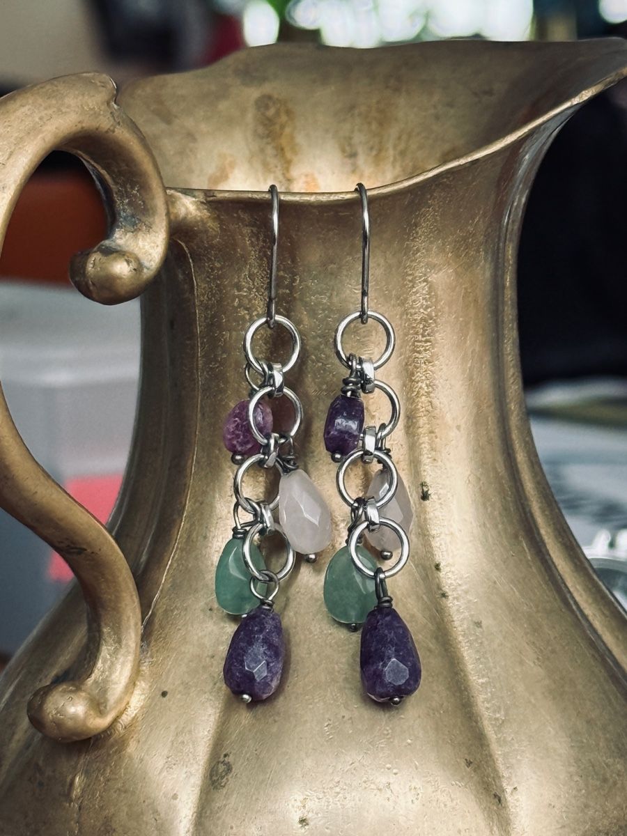 Orecchini pendenti & Orecchini a lobo: Boho Multi-gemstone Dangle Earrings Edelstein-Ohrringe – Nuovo (secondo la descrizione) da Zürich venduto da Allwelcome 2