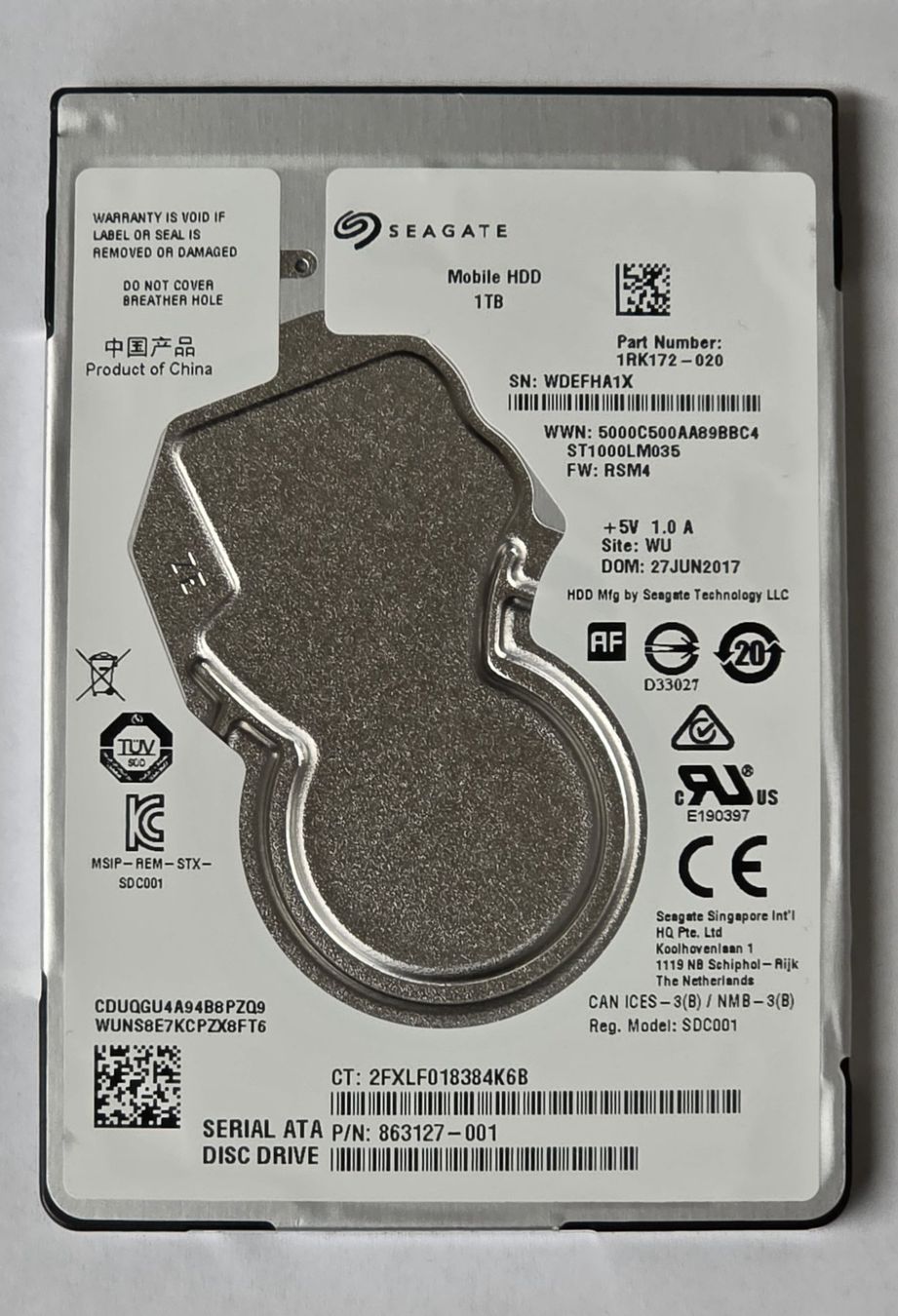 Seagate Dischi rigidi: S E A G A T E 1TB HDD 2.5 Zoll – Usato da Mels venduto da Zeppelin08