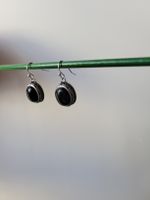 🤍Boucles d’oreilles en onyx & argent