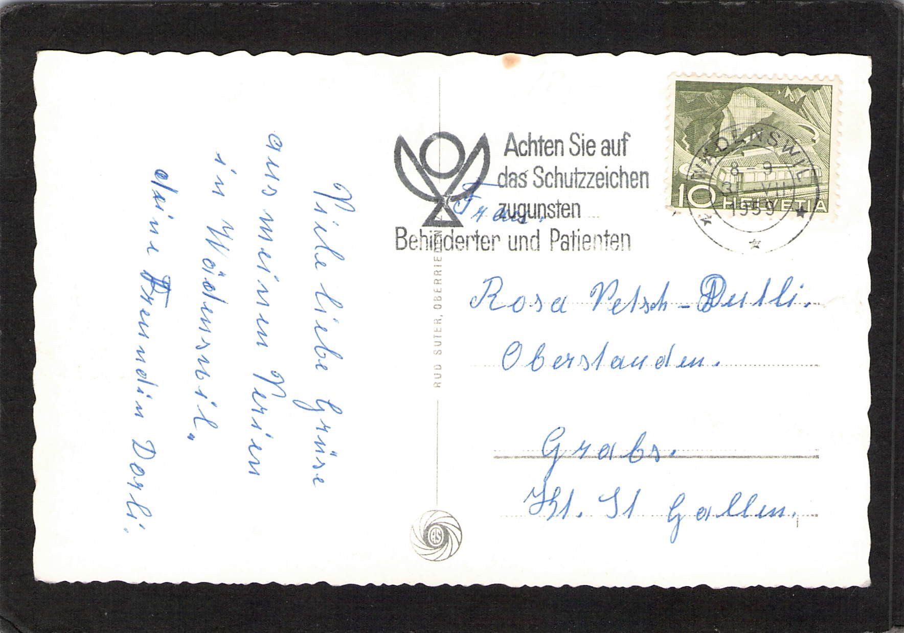 Cartoline postali: Wädenswil , Seestrasse , gel. 1959 – Usato da Reichenburg venduto da Pipo-67 1