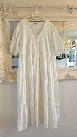 Oversize Sommerkleid Gr. 40 /42 XL Weiss Maxikleid Baumwolle