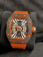 Montre automatique Haofa squelette orange NEUF !!