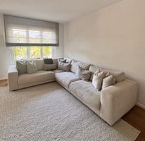 Ecksofa Stoff beige gross