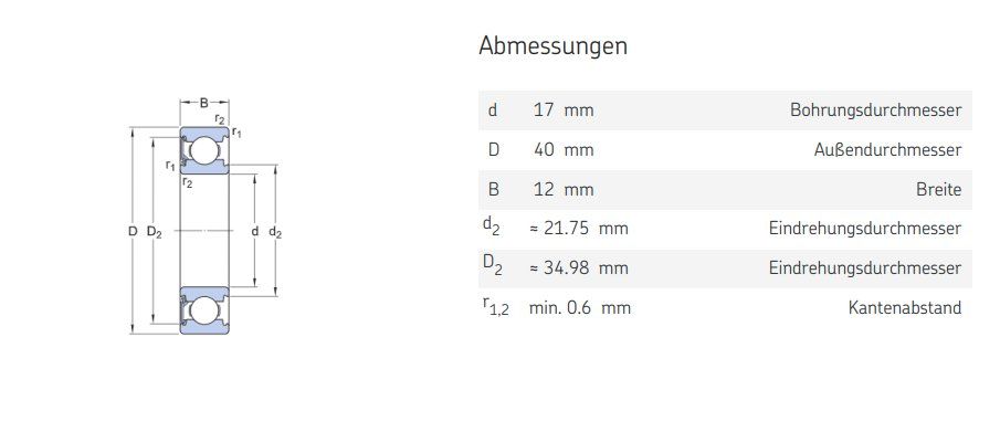 SKF Cuscinetti a sfere: Rillenkugellager mit Dichtungen – Usato da Hildisrieden venduto da eLuterbachAG 4