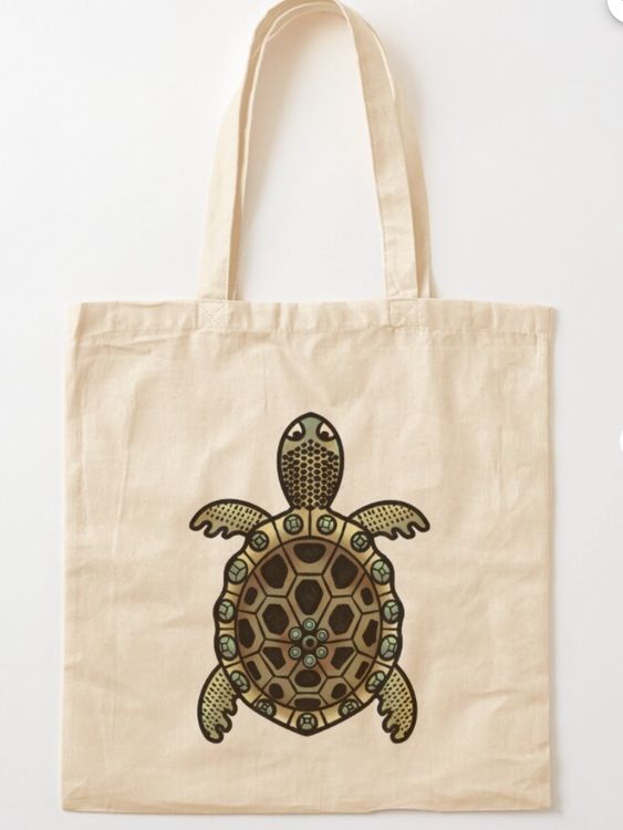 Make-up-Tasche Mit Meeresschildkröte - 25,4x19,1x0,8 Cm, Leinen, Platzsparend, Geschenk Für Schildkröten-Fans