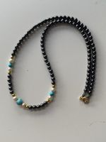 Turkis Perlen und Hematite Halskette
